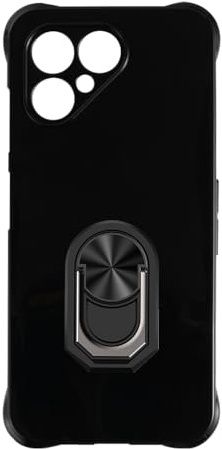 Fodral och ringhållare för Fairphone 6 - Svart+Svart | 6.31 2-i-1-komboset inkluderar stöttåligt stötfångarfodral + självhäftande fingerringstativ