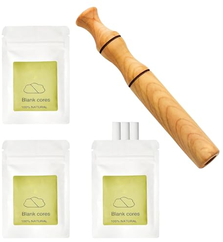 Breathing Tube Inhaler Set - 1 Inhaler + 3 Fiber Sticks, Unscented Wood & Fiber, Breathe Free Necklace Partner, Breathing Necklace with Resistance, Relieve Anxiety for Anxious Adults