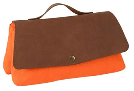 JUSKAQZYI Estuche Escolar Estuche Grande for lápices Bolsa organizadora de lápices de Apertura Ancha con Cremallera, útiles Escolares for Adolescentes. Cuero(Oranje)