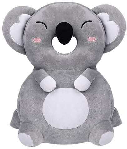 Baby Head Protector Backpack, Shock-Absorbent Toddler Head Protector with Adjustable Straps, Gray (Includes Chest Strap)