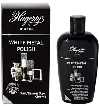 Hagerty White Metal Polish 250 ml I Efficient metal polish for steel stainless steel chrome I Stainless steel polishing cream with immediate effect for sink refrigerator oven coffee maker etc