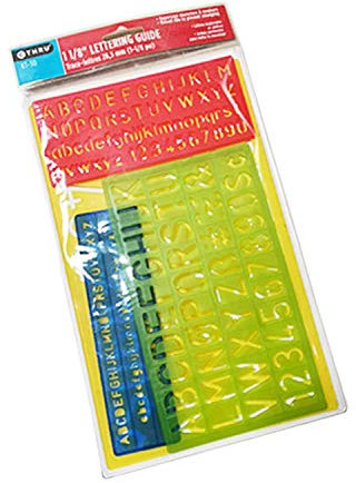 Buchstabenschablonen aus Kunststoff, Alphabet-Schablone mit Buchstaben, Nummer, 4 Stück, Schriftführungen mit verschiedenen Farben und Größen