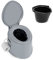RELAX4LIFE Tragbare Campingtoilette 5 L, Reisetoilette mit abnehmbarem Inneneimer & Toilettenpapierhalter, Mobile Toilette mit Sitz & Deckel, bis 200 kg belastbar, leicht für Camping & Reise, grau