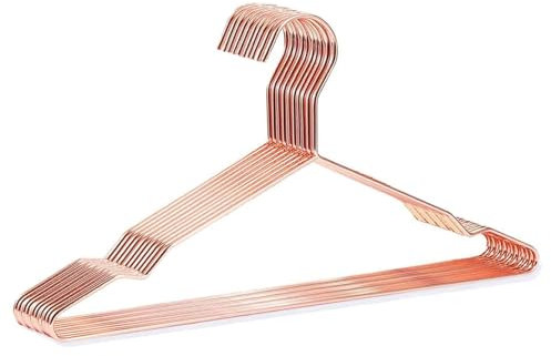 Kleiderbügel Metall,DARUITE 10 Stück Hanger Clothes,Kleiderbügel Rosegold,Edelstahl Stabil Kleiderbügel rutschfest Coat Hanger für Shorts,T-Shirt,Jacke,Hosen und Hemden(42 cm)