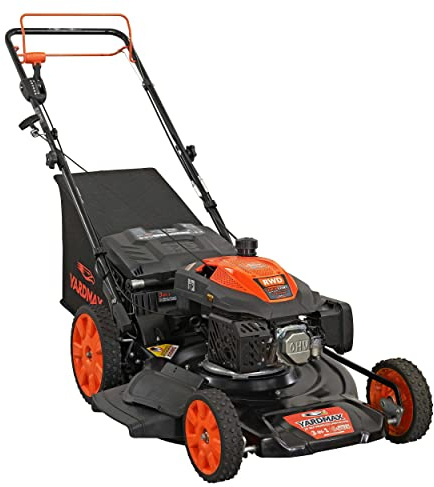 YARDMAX 22 in. 201cc Select PACE 6 Speed CVT High Wheel RWD 3-in-1 Gas Walk Behind Self Propelled Lawn Mower, Black