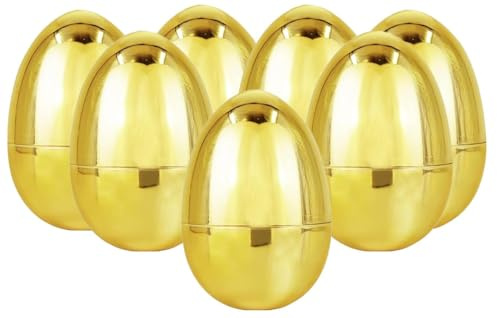Chochkees 6 Inch Jumbo Golden Easter Eggs 6 Pack Metallic Gold, Goodie Basket Prize, 6 Inch (6-Pack)