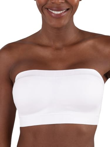 SHAPERMINT Strapless Bra, Wireless Non-Slip Bandeau, Convertible Straps, Molded Strapless Bras for Women S to Large Breasts White