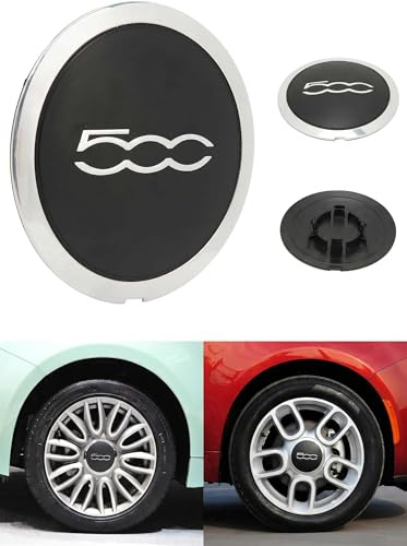 Tapas de Rueda de Centro Centrales Llantas Aluminio,Compatibles FIAT 500 Wheel Hup Cap Trim Número de Pieza 68078419 para FIAT 500 2012-2023
