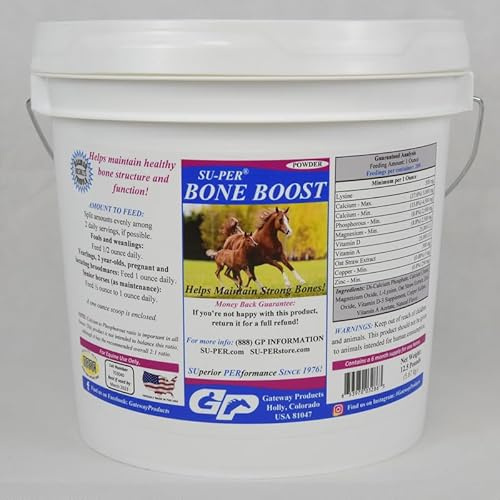 SU-PER Bone Boost Horse Minerals - Calcium Phosphorus Magnesium Support for Bone Growth - 12.5 Pounds, 6 Month Supply (180 Days)