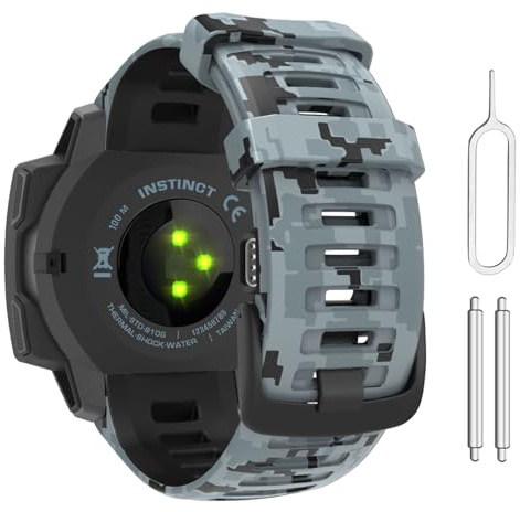 MoKo Cinturino per Smartwatch in Silicone Compatibile con Garmin Instinct 2/Instinct Esports/Solar/Tactical/Tide Accessori per Orologi, Mosaico Mimetico