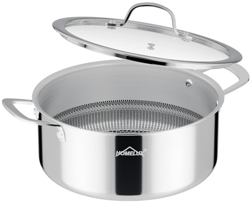 Homelux Topf 26cm 2L Edelstahl Kochtopf Wabenstruktur Beschichtung