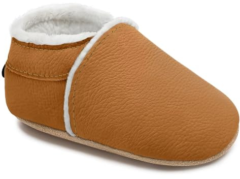HMIYA Chaussures Cuir Souple Bébé Chaussons Premiers Pas Bebe pour Garçon Fille Nourrisson Efant