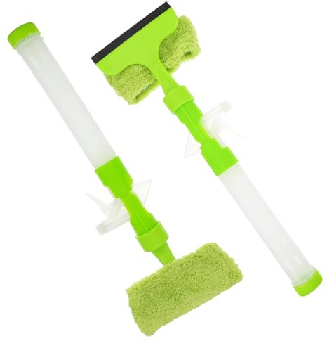 KAILIKETIY Double-Sided Window Wiper Tool 2pcs with Water Spray Function Glass Cleaning Wiper for Car Windshield and Home Window Dirt Removal Cleaning