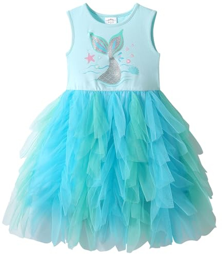 VIKITA Vestido Niña Tutu con Estampado Animal Vestido de Verano para Fiesta Diario Fiestas Ocio