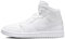 NIKE Wmns Air Jordan 1 Mid, Sneaker Donna, White/White-White, 40 EU