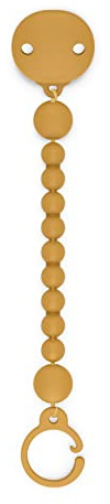 Suavinex, Broche Pinza de Silicona, Chupetero con Cadena de Silicona de una Única Pieza, +0 Meses, Colour Essence, Mostaza