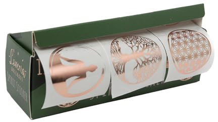 Loveria Yoga Sticker, Spirit - 150 transparente Spirit Energie Sticker, Blume des Lebens, Lebensbaum, Lotus Buddha, je Motiv 50 Stück, Ø ca. 4,5cm