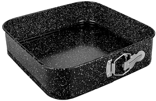 KARL HAUSMANN Quadratische Springform - 26 cm - Eckig Backform mit Antihaftbeschichtung - Eckige Kuchenform mit Hebeboden - Springform Quadratisch - Tortenform - Kuchenbackform - Viereckige Backformen