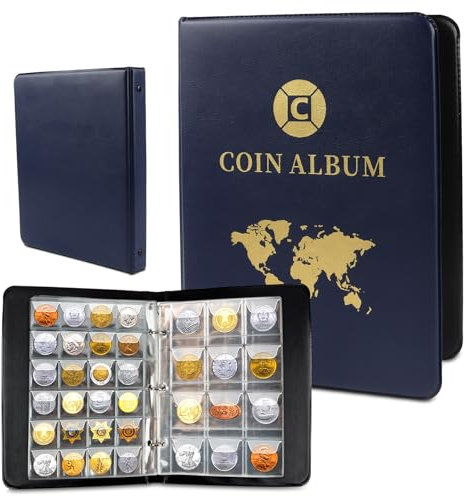 Moneta Libro Porta Moneta 2 Euro 420 Tasche Raccoglitore 3.5 * 3.5 cm/4.5 * 4.5 cm