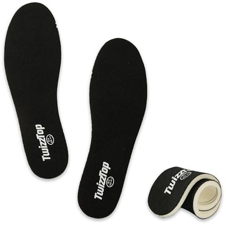TwizzTop Comfort Insoles for Men Women, Cushioned Foam Shoe Inserts for Trainers, Lightweight Inner Soles for Walking Running Shoes Sneakers Work Boots,Black UK6-7
