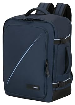 American Tourister Take2Cabin - EasyJet Kabinentasche 36 x 20 x 45 cm, 38 l, 0,70 kg, Handgepäck, Flugzeug-Rucksack M Untersitz, Blau (Dark Navy)