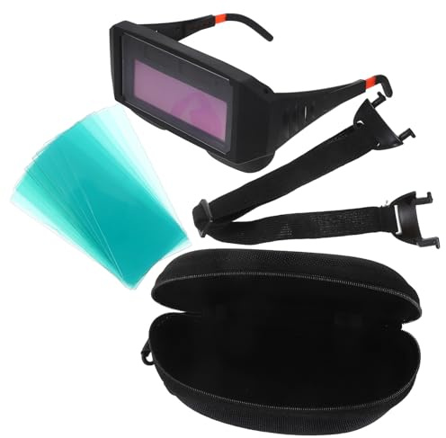 FIXOSHEE Lunettes de Soudage à Assombrissement Automatique avec Verres Enveloppants Protection Anti-Éblouissement Résistante à la Chaleur Légères et Confortables pour Soudeur Kit avec