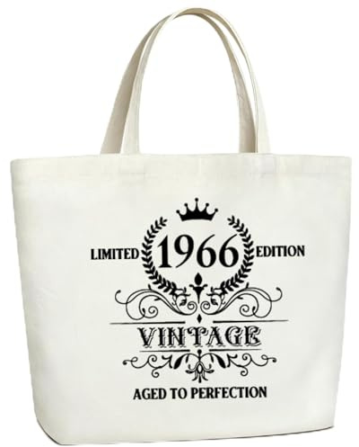 Coolgaga 1966 Regalo Mujer 60 Años Bolsa de Lona, Originales Regalos de Cumpleaños para 60 Años Mujer Abuela Madre Tia Amiga Hermanas Esposas