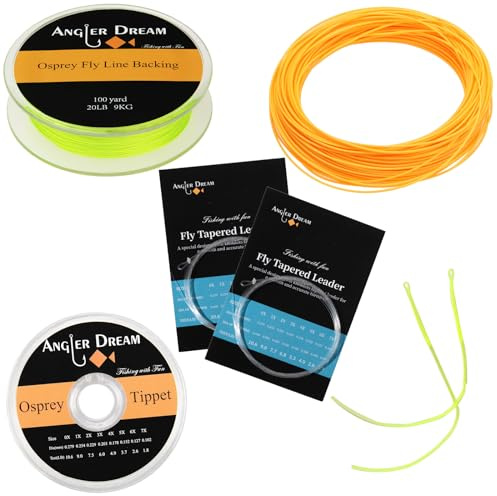 Orange Floating 2F WF Fly Fishing Line Kit 2WT Fly Fishing Line Leader Braided Backing Fish Line