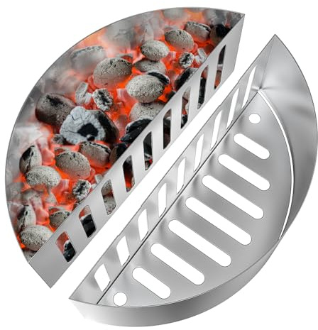 Onlyfire Lot de 2 supports de panier à charbon de bois profilés en acier inoxydable pour barbecue bouilloire