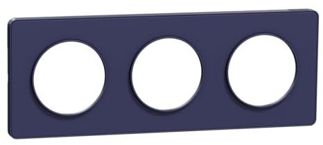 Schneider Electric S550806 Odace Touch Cobalt Plate with 3 Poles Horizontal or Green Spacing 71 mm