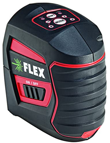 Flex Kreuzlinien Laser mit Empfängermodus (selbstnivellierend, horizontale + vertikale Linie, Genauigkeit ± 0,3 mm/m, Max. Arbeitsbereich 50 m, Laser Messgerät)