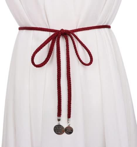 CHENGZI Cintura da donna alla moda con catena intrecciata per abito da donna, Belt Width : 1 cm , Belt length : 150 cm