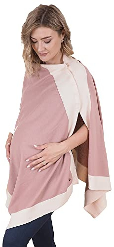 Mamatoto Women Maternity Lucia Shawl 100% Cotton Scarf Nursing Wrap Poncho Blush/Pink