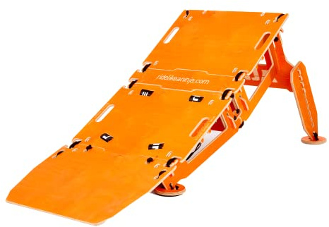 Ninja MTB Mach 1 Startrampe, tragbare Sprungrampe 3 Panel Rampe für alle Altersgruppen, ideal für MTB Bikes, BMX Bikes, One Wheels, Scooter, Skateboards, und RC Cars