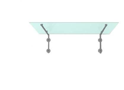 Glaszentrum Hagen - (Typ-RAL7016) Glasvordach Vordach Pavillion Türvordach Haustürvordach VSG-Glas inkl. Edelstahlhalter in RAL 7016 (TYP-L, 180x90cm Milchglas)