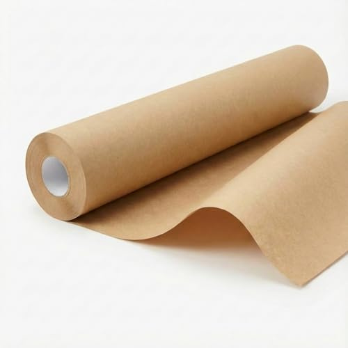 Brown Kraft Paper Roll 43cm x 30m, Heavy Duty 100% Recycled Wrapping Paper for Packing, Moving, Parcels, Floor Protection, Arts and Crafts, 1 Roll