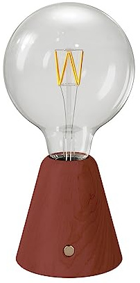 creative cables - Tragbare, wiederaufladbare LED Leuchte Cabless01 mit Globe Glühbirne G125 - Mit Glühbirne, Terrakotta