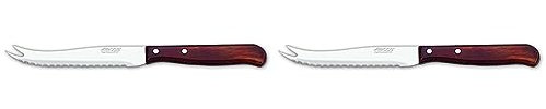 Arcos Serie Latina, Cuchillo para Queso, Hoja serrada de 105 mm, Mango Madera (Paquete de 2)