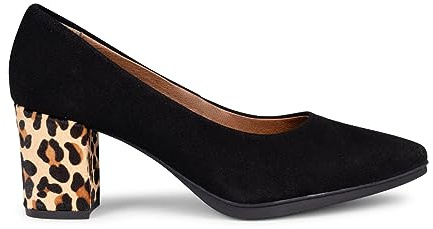 Urban S Wild - Zapatos Negros de tacón Animal Print Leopardo, EU 41