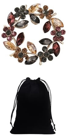 1 broche en forme de fleur de cristal est livrée avec 1 pochette en velours gris. Broches en cristal de guirlande, broches vintage, épingles à vêtements exquises, corsages élégants, accessoires de