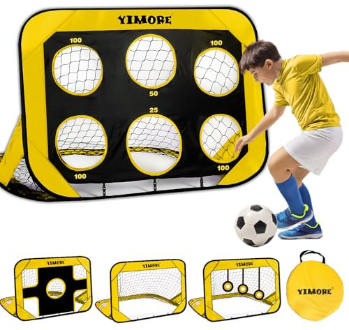 YIMORE Fussballtore für Garten Kinder, 4 Modi Pop Up Fussballtor Kinder Outdoor Indoor, Fussball Tor mit Tragetasche, Fußballtor Kinder Geschenk für Mädchen und Jungen ab 6–12 Jahren