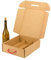 Estuche para 3 botellas de cava vino kraft 'Christmas Animals' | Pack 4 unidades | Caja de cartón con asa roja y separador interno