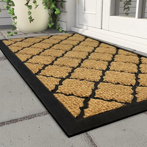 Qingbei Rina Alfombrillas de exterior para puerta delantera, 80 x 120 cm, resistente, antideslizante, lavable, tapete de puerta de entrada, tapete de goma impermeable para puerta trasera