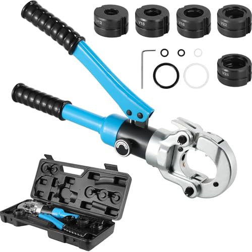 Crimpatrice Multistrato,Pressatrice Multistrato,Pinza Crimpatrice Idraulica con Testa Rotante a 360°,Crimpatrice pinza per tubo in rame e acciaio inox,8T,Pinza per Serra Multistrato V12-15-18-22-28