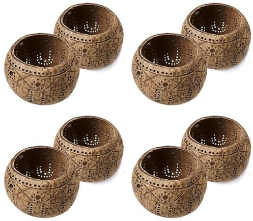 Pyugxab 4X Vela Cuenco de Cáscara de, Candelabros, Candelero de Cáscara de Hecho una Mano para Pilar Pequeño de Candelita, Cuenco de Almacenamiento