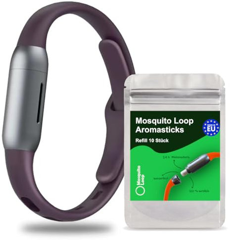 Mosquito Loop Mückenarmband Violett + Aromastick Refiller 10er