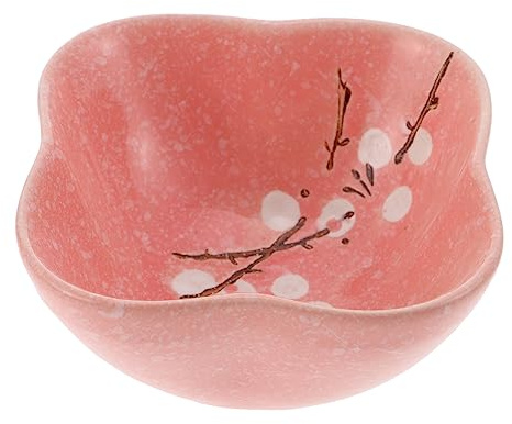 JOINPAYA Hamster Bowl Ceramic Triangular Anti-tip Feeding Dish Decorative Chinchilla Food Container Pet Supply Suitable for Small Rodents Pink
