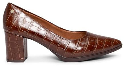 miMaO Zapatos Marrones de tacón Ancho de Piel grabada, EU 40