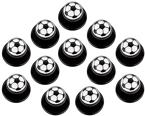 DESERMO 12er Set Kugelknöpfe Fußball für Kochjacken | Hochwertige Kochjackenknöpfe für alle Kugelknopf-Kochjacken | Profi Kochknöpfe mit Ballmotiv (Fussball)