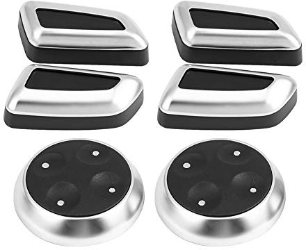 KIMISS 6 Pezzi Copertura Interruttore Regolazione Sedile Trim Pulsante Manopola Regolazione Seggiolino Auto Plastica ABS con Cromatura Rivestimento Regolazione Sedile Automatico